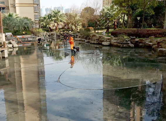 晋源景观池淤泥清理